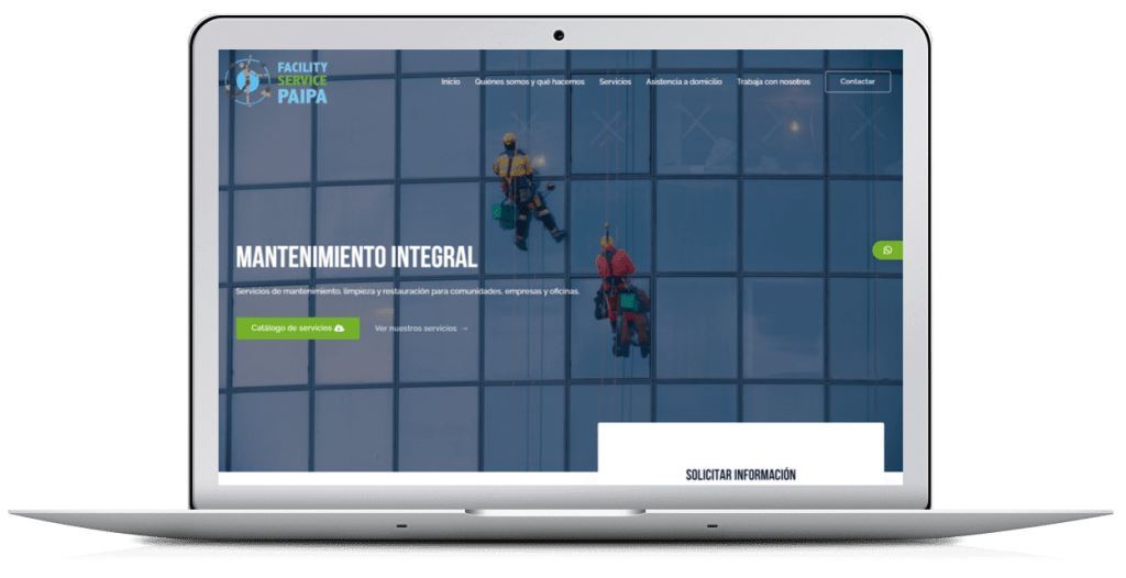 Web con Tema Astra servicios de limpieza, mantenimiento y restauración.