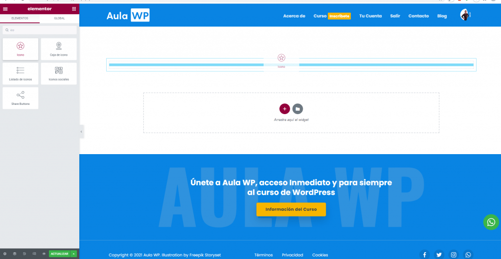 Añade un Widget de Icono 