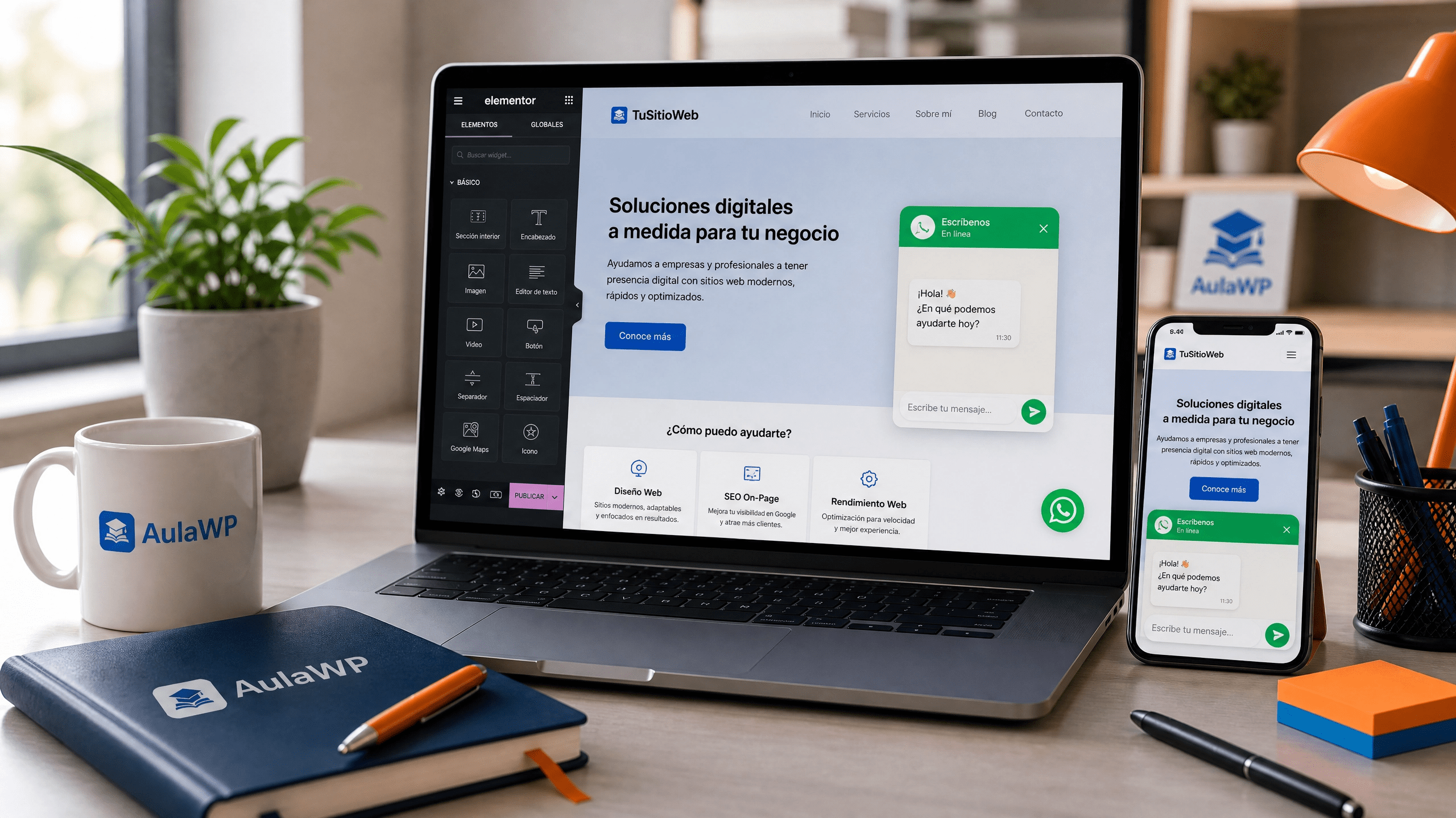 Como crear un Chat flotante de WhatsApp con Elementor