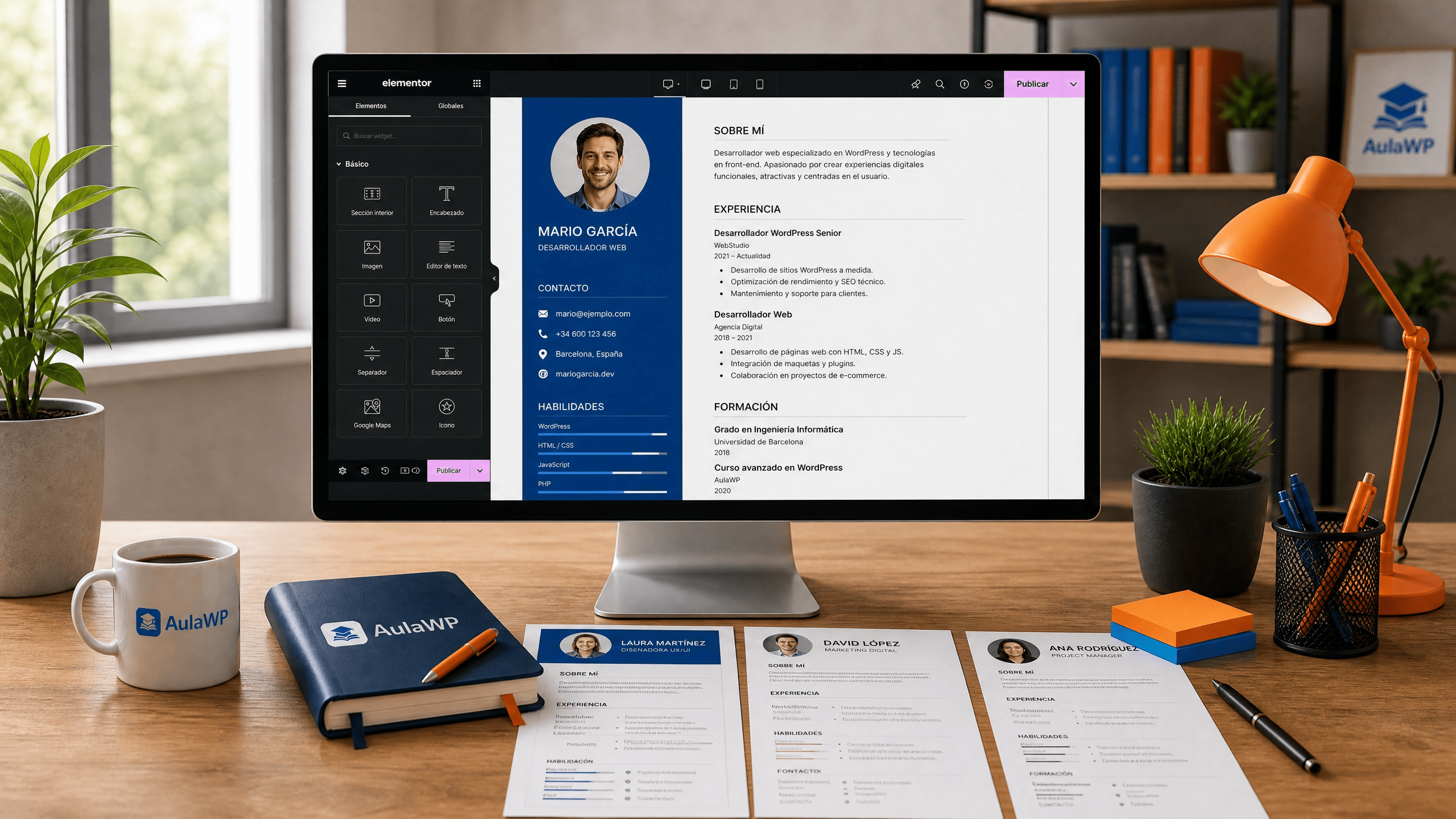 Plantillas CV para Elementor Gratis y de Pago